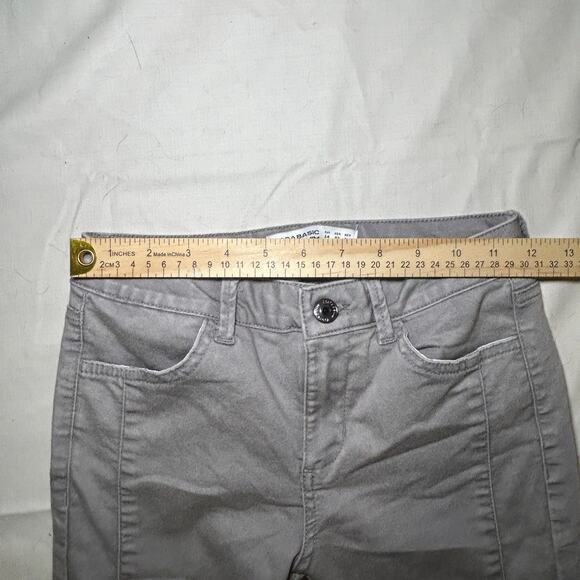 Zara Basic Moto Style Ankle Zip Grey Skinny Jeans Size 2 - Picture 6 of 9